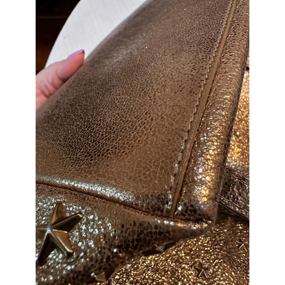 Jimmy Choo Gold/Tan Star Studded Leather Tote Bag - Picture 9 of 13